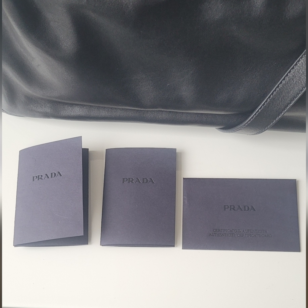 PRADA Rare Nocciolo Soft Calf Leather Black Bag - Picture 14 of 14